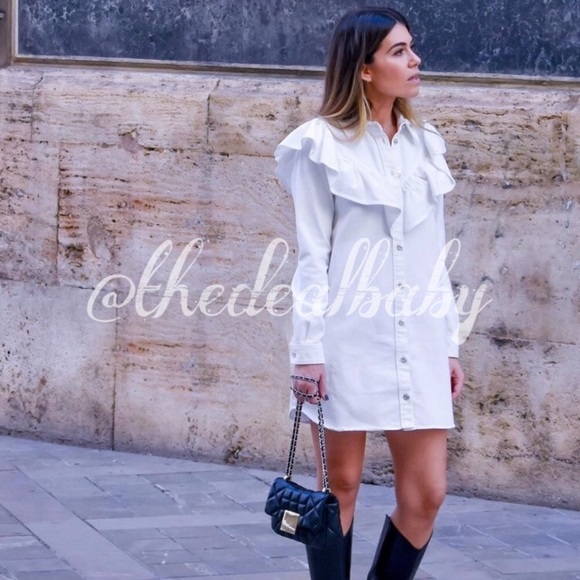 zara long sleeve denim dress